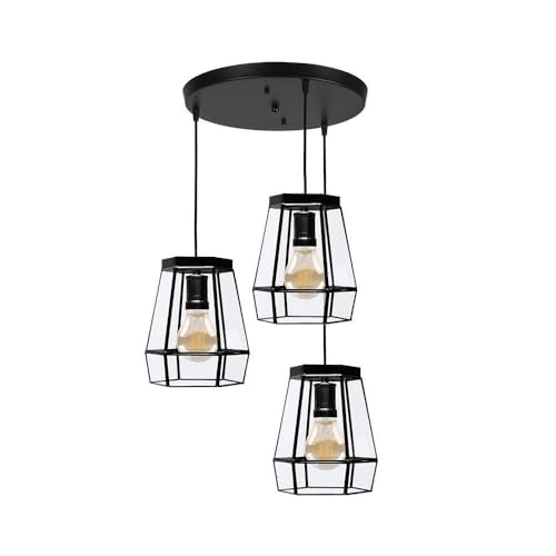 VoltShine Deckenleuchte 3 x e27, Maße 42 x 42 cm, Schwarz, ideal für Innenbeleuchtung, einfache Installation und modernes Design von VoltShine