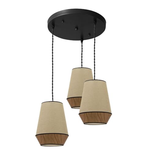VoltShine Deckenleuchte mit 3 E27-Sockeln, braunes Finish, Maße 36 x 36 cm, ideal für dekorative und funktionale Beleuchtung in verschiedenen Räumen von VoltShine