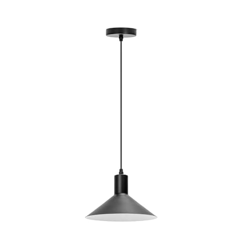 VoltShine Schwarzer Eisenanhänger E27, ideales dekoratives Accessoire für Innen- und Außenbeleuchtung, ohne Lichtquelle im Lieferumfang enthalten. von VoltShine