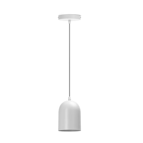 VoltShine E27 weißer Eisenanhänger, elegant und modern, ideal, um jeden Raum ohne Lichtquelle zu beleuchten. Perfekt für Ihr Zuhause oder Geschäft. Kombiniert Stil und Funktionalität. von VoltShine
