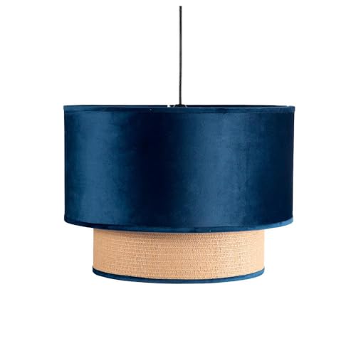 VoltShine Hängelampe mit zwei Lampenschirmen, Sockel E27, Blau, Größe 40 x 40 cm, ideal für dekorative Beleuchtung in modernen Räumen von VoltShine