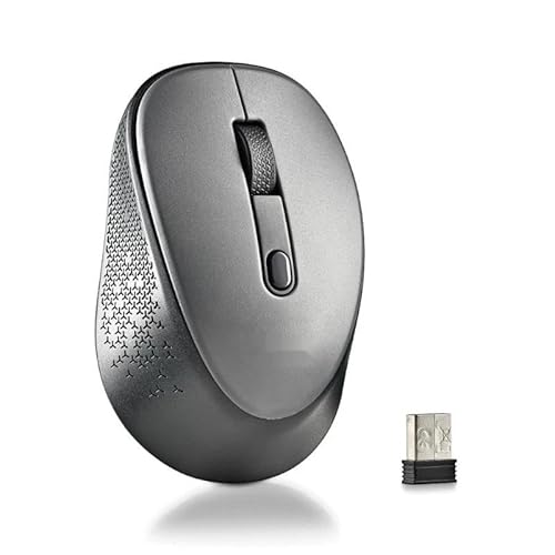 VoltShine Kabellose Maus - Ergonomische Maus mit Einstellbarer Auflösung von 800/1600 DPI und grauem Design, ideal für den täglichen Gebrauch von VoltShine