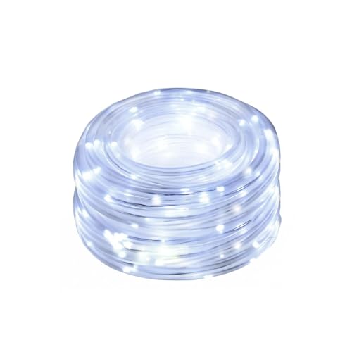 VoltShine LED-Lichterkette, 10 m, 3 AA-Batterien, PVC und Kupfer, kaltweiß, ideal für festliche Dekoration und gemütliche Atmosphäre. VoltShine LED-Lichterkette, 10 m, 3 AA-Batterien, PVC und Kupfer, kaltweiß, ideal für festliche Dekoration und gemütliche Atmosphäre. von VoltShine