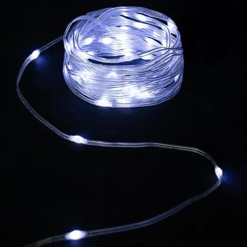 VoltShine LED-Lichterkette mit 3 AA-Batterien, PVC-Material und Kupfer, kaltweiß, 5 m, ideal für Dekoration und Ambiente. von VoltShine