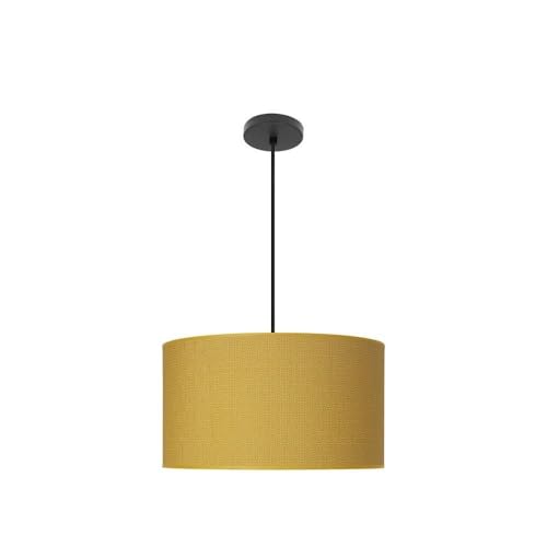VoltShine LED-Pendelleuchte 2 x E27, Schwarz und Gelb, Maße 40 x 40 cm, inklusive Diffusor, ideal zum Dekorieren und Beleuchten moderner Räume. von VoltShine