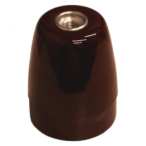 VoltShine Lampenfassung - Keramik Vintage E27 in Braun, ideal für E27 Glühbirnen, bietet Retro-Stil und langlebiges Design aus Keramik von VoltShine
