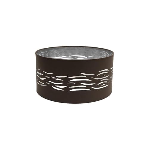 VoltShine Lampenschirm zum Aufhängen, Design in Braun und Silber, Größe 40 x 40 x 20 cm, ideal für E27-Lampen, elegant und dekorativ für jedes Ambiente von VoltShine