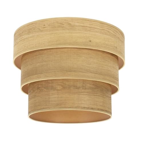VoltShine Lampenschirm zum Aufhängen, elegantes Design aus hellem Holz, Maße: 50 x 40 x 28 cm, ideal für die Beleuchtung und Dekoration moderner Räume von VoltShine