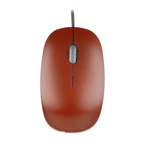 VoltShine Optische USB-Maus mit Kabel, rotes Design, ideal für den Einsatz am Computer, Gaming und tägliche Aufgaben. von VoltShine