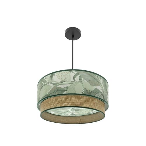 VoltShine Pendelleuchte 50D 3 x E27 Schwarz/Grün-Natur, ideal für Innendekoration und gemütliche Atmosphäre in Häusern und Räumen. von VoltShine