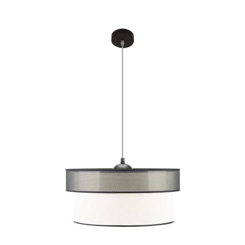 VoltShine Pendelleuchte - modernes Design in Schwarz und Weiß, 1 x E27-Fassung, Maße 50 x 50 cm, ideal für stilvolle Raumbeleuchtung von VoltShine