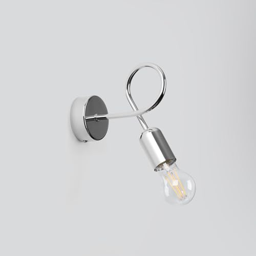VoltShine Pila - Wandleuchte LOOP Chrom mit modernem Design, geeignet für den Innenbereich, bietet LED-Beleuchtung, einfache Installation und robuste Verarbeitung von VoltShine