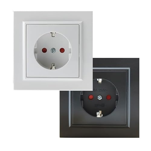 VoltShine Schuko-Steckdose EP Weiß: Die perfekte Wahl für diejenigen, die Stil und Funktionalität kombinieren und Sicherheit bei allen Anschlüssen bieten, egal ob zu Hause oder im Büro. von VoltShine