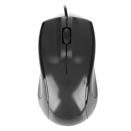 VoltShine Schwarze optische USB-Maus mit ergonomischem Design, ideal für den täglichen Gebrauch und Lange Aufgaben im Büro oder Gaming. von VoltShine