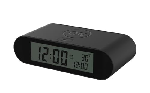 VoltShine Schwarzer Digitalwecker mit LED-Display, Alarm- und Kalenderfunktionen, ideal zum pünktlichen Aufwachen und Verwalten von Zeitplänen. von VoltShine