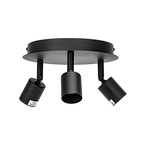 VoltShine Schwarzer Drei-Wege-Strahler (ohne Lichtquelle): Ein elegantes und vielseitiges Design, ideal für jeden Raum. Perfekt, um Ihre Beleuchtung zu personalisieren und Ihrem Zuhause einen modernen von VoltShine