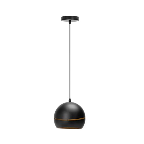 VoltShine Schwarzer E27-Eisenanhänger, ideal für moderne Räume. Das elegante Design ohne Lichtquelle ermöglicht es Ihnen, Ihren Industriestil hervorzuheben, perfekt für die originelle Beleuchtung von VoltShine