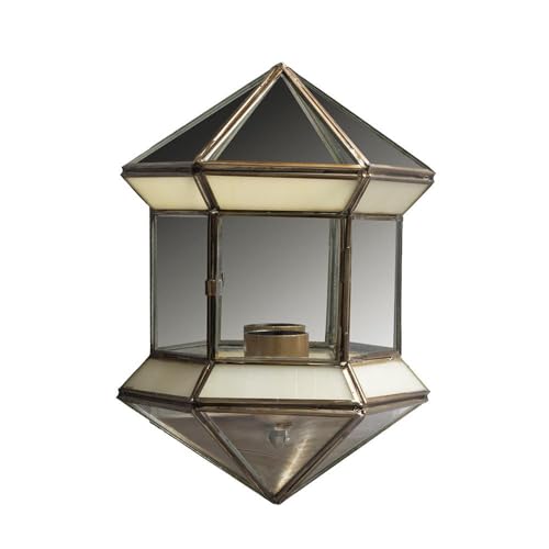 VoltShine Sechseckige Wandleuchte E27 mit den Maßen 27 x 20 x 11 cm, verfügt über ein opales Design, das jedem Raum Eleganz und Helligkeit mit Stil und Raffinesse verleiht von VoltShine