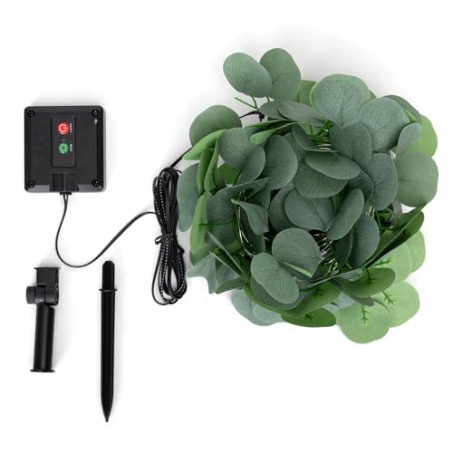 VoltShine Simulierte Solarpflanzen, Eukalyptusblatt-Linie, ideal, um Ihren Raum zum Leben zu erwecken. Mit 50 LEDs leuchten sie warm und sparsam. Maße: 2 m + 5 m, perfekt zum Dekorieren. von VoltShine