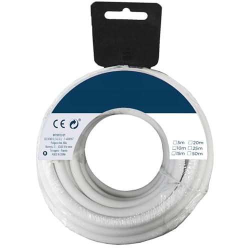Weiße Schlauchrolle, 3 x 1 mm, ideal für Bewässerung und Entwässerung, 50 m, robust und flexibel, perfekt für Garten- und Landschaftsprojekte. von VoltShine
