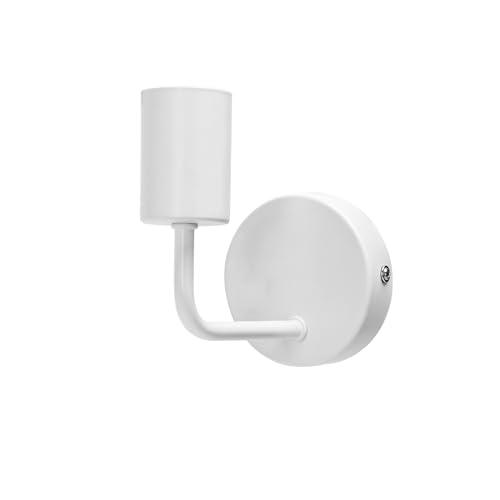 VoltShine Weiße Metallleuchte E27 ohne Lichtquelle, ideal für dekorative und funktionale Beleuchtung im Innenbereich. von VoltShine