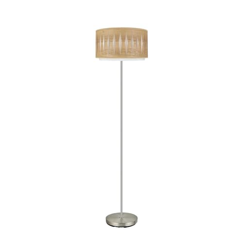 VoltShine Wohnzimmerfuß aus Nickel und hellem Holz, Maße: 162 x 40 x 40 cm, ideal für die Beleuchtung Ihrer Räume mit Eleganz von VoltShine
