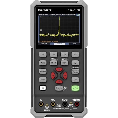VOLTCRAFT DSA-3100 Hand-Oszilloskop 100 MHz 2-Kanal 500 MSa/s 8 kpts 8 Bit Handgerät, Multimeter-Funktionen, Spectrum-A VOLTCRAFT DSA-3100 Hand-Oszilloskop 100 MHz 2-Kanal 500 MSa/s 8 kpts 8 Bit Handgerät, Multimeter-Funktionen, Spectrum-A von Voltcraft