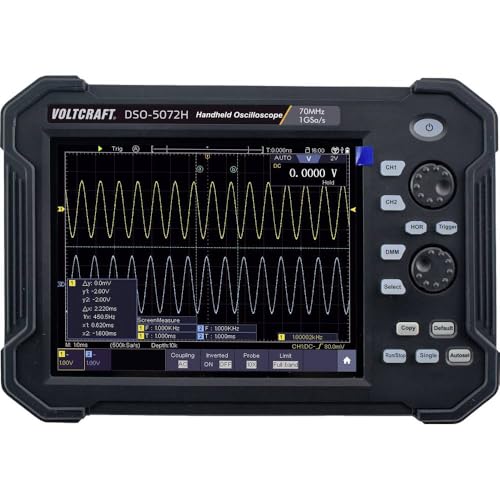 VOLTCRAFT DSO-5072H Hand-Oszilloskop 70 MHz 2-Kanal 1 GSa/s 40 Mpts 8 Bit Digital-Speicher (DSO), Handgerät, Multimeter von Voltcraft