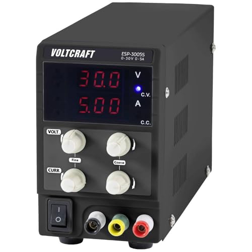 VOLTCRAFT ESP-3005S Labornetzgerät, einstellbar 0-30 V 0-5 A 150 W Steckanschluss 4 mm schmale Bauform Anzahl Ausgä von Voltcraft