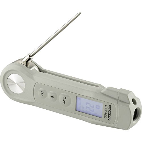 VOLTCRAFT UKT-100 Einstichthermometer Messbereich Temperatur -40 bis 280 °C LED-Taschenlampe, Berührungslose IR-Messung von Voltcraft