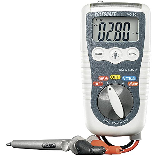 VOLTCRAFT VC-20 Hand-Multimeter digital Spritzwassergeschützt (IP54) CAT IV 600 V Anzeige (Counts): 4000 von Voltcraft