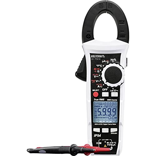 VOLTCRAFT VC-750 E Stromzange, Hand-Multimeter kalibriert (ISO) digital Spritzwassergeschützt (IP54) CAT IV 600 V Anzei von Voltcraft