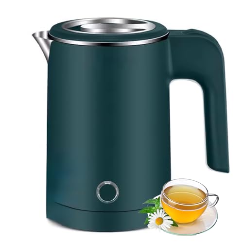 VOLTIX Elektrischer Wasserkocher aus Edelstahl, 0,5 l, 600 W, tragbarer Wasserkocher – kleiner Wasserkocher ideal für Zuhause, Büro und Reisen, BPA-frei (grün) von Voltix