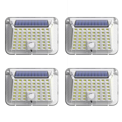 Voltix Solar-LED-Außenleuchte mit 90 LEDs, LED-Strahler für den Außenbereich, 3 Modi mit Bewegungsmelder, wasserdichte Wandleuchte IP65 für Garten, Terrasse und Garage (4) von Voltix