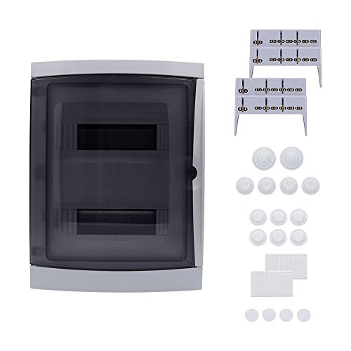 Aufputz Feuchtraum Verteiler 2-reihig IP65 26 Module Verteilerkasten Kleinverteiler Sicherungskasten, Tür transparent Aufputz Feuchtraum Verteiler 2-reihig IP65 26 Module Verteilerkasten Kleinverteiler Sicherungskasten, Tür transparent von Voltking