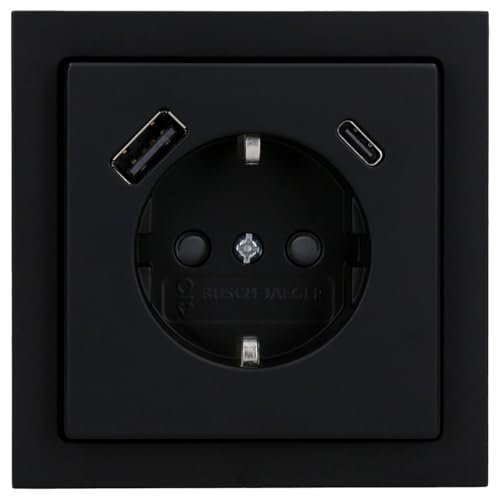 Busch-Jaeger 1x USB-A+C-Set schwarz matt: 1x USB-A+C Steckdose 20 EUCB2USBAC-885+ 1x 1721-885K 1-fach Rahmen Busch-Jaeger 1x USB-A+C-Set schwarz matt: 1x USB-A+C Steckdose 20 EUCB2USBAC-885+ 1x 1721-885K 1-fach Rahmen von Voltking