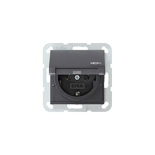 GIRA 445428 SCHUKO Steckdose mit Klappdeckel System 55 Anthrazit von Voltking