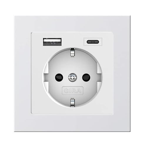 Gira Komplett Set 245927 Schuko Steckdose USB-Anschluss Shutter Berührungsschutz Typ A (max.2,4A) Typ C (max.3A) 021122 1-fach Rahmen E2 Reinweiß matt Unterputz Wandsteckdose Smartphone Tablet Gira Komplett Set 245927 Schuko Steckdose USB-Anschluss Shutter Berührungsschutz Typ A (max.2,4A) Typ C (max.3A) 021122 1-fach Rahmen E2 Reinweiß matt Unterputz Wandsteckdose Smartphone Tablet von Voltking