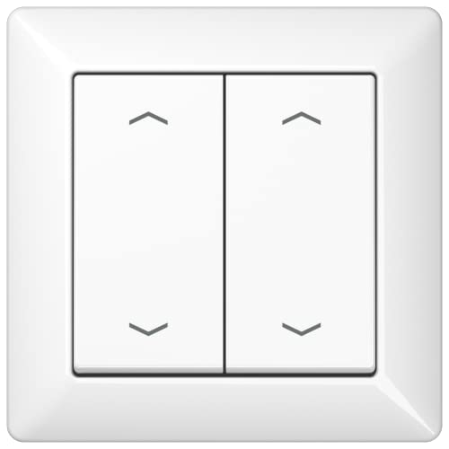 Jung EnOcean Funk Wandsender Set mit Pfeil Symbol 4 kanalig: 1x Funksender ENOA595MPWW 1x 1-fach Rahmen AS581WW Alpinweiß Thermoplast (bruchsicher) für EnOcean Funksysteme von Voltking