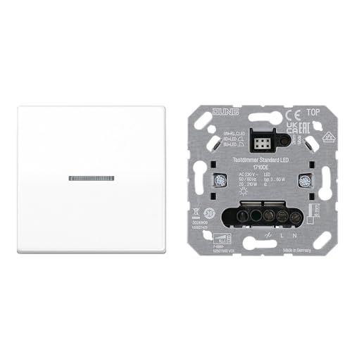 Jung Home Tastdimmer 1710DE Tastdimmer Standard LED + BTAS17101WW Taster Wippe 1-fach Alpinweiß Serie AS Jung Home Tastdimmer 1710DE Tastdimmer Standard LED + BTAS17101WW Taster Wippe 1-fach Alpinweiß Serie AS von Voltking