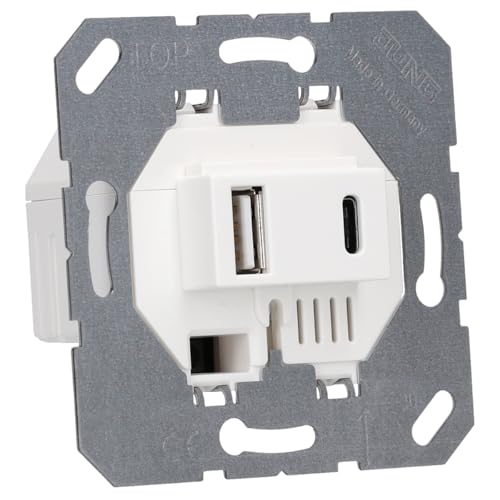 Jung USB-Ladegerät 15CAWW mit 2 USB-Buchsen Ports: 1× USB Typ A, 1 ×Typ C (max. 3A) von Voltking