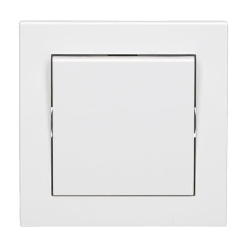 Panasonic Karre Plus 55 Komplett-Set: WDTM01032NC Wechselschalter Einsatz+ WDTR00011WH Wippe + WDTF00012WH Abdeckrahmen 1-fach, reinweiß 55x55 mm von Voltking