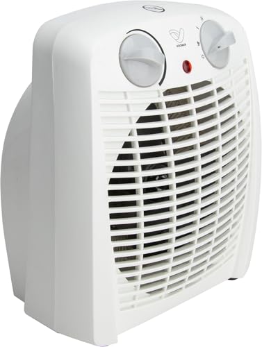 DIO - Tragbarer Heizlüfter 2000W - Regelbarer Thermostat - 2 Heizleistungen - 3 Modi - Kompakt und Leicht für Schlafzimmer - Büro - Badezimmer - Weiß von Voltman