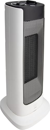 VOLTMAN - 2000W Turmheizkörper - Schnelles Und Effizientes Heizen - 60° Drehung - Mechanischer Thermostat - Überhitzungs- Und Kippschutz - Weiß-Schwarz von Voltman