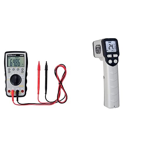 Voltmaster DMM 1 Digitales Multimeter + Voltmaster IRT 1 Infrarot-Thermometer (universell einsetzbar, großes LC-Display, Spannungs- und Strommessungen, aus ABS-Kunststoff), Grau von Voltmaster