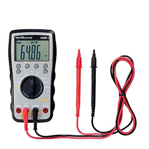 Voltmaster DMM 1 Digitales Multimeter CAT III 600 V, Multifunktionsmessgerät, Elektrikerwerkzeug (universell einsetzbar, großes LC-Display, Spannungs- und Strommessungen, aus ABS-Kunststoff), Grau von Testboy