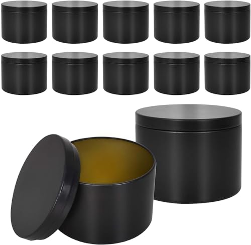 volumoon 12 Stück Kerzendosen, 8oz Leere Kerzendosen aus Metall, Kerzenbehälter Kerzengläser, Wiederverwendbare Schraubdeckel Metalldosen, Schwarz Kerzendosen für die Kerzenherstellung volumoon 12 Stück Kerzendosen, 8oz Leere Kerzendosen aus Metall, Kerzenbehälter Kerzengläser, Wiederverwendbare Schraubdeckel Metalldosen, Schwarz Kerzendosen für die Kerzenherstellung von volumoon