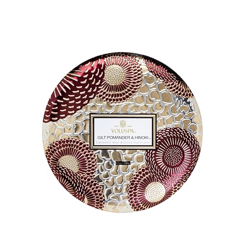 Kerze 3 wick in Gilt pomander Hinoki von Voluspa