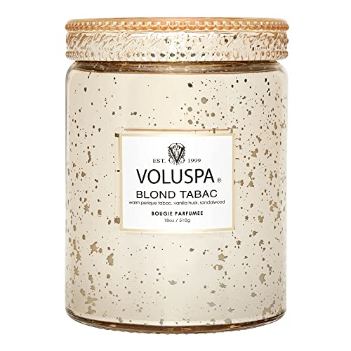 Voluspa Blond Tabac Kerze | Großes Glas | 510 ml | 100 Stunden Brenndauer | Alle natürlichen Dochte und Kokoswachs für sauberes Verbrennen | Vegan von Voluspa