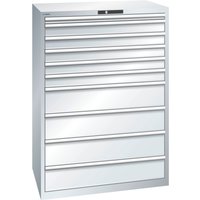 LISTA Schubladenschrank 54x36E, (BxTxH) 1023x725x1450mm, 10 Schubladen TK 200kg, lichtgrau, AUTO Lock von Lista